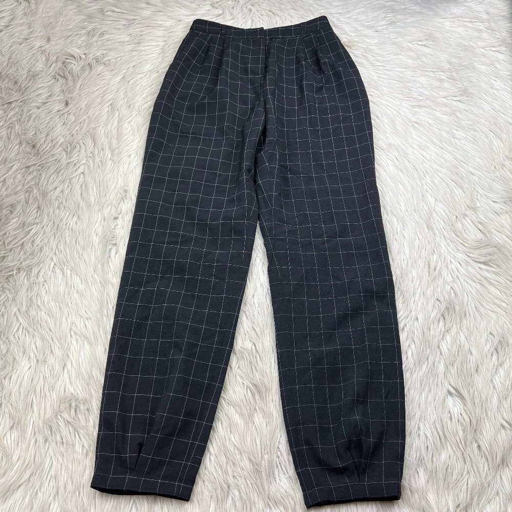 Leith Women's Light Weight Windowpane Plaid Trouser‎ Pants